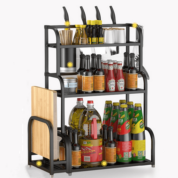3 Tier Wood Shelf Bottles Cup Cupboard Kitchen Storage Hanging Rack Holder Stand